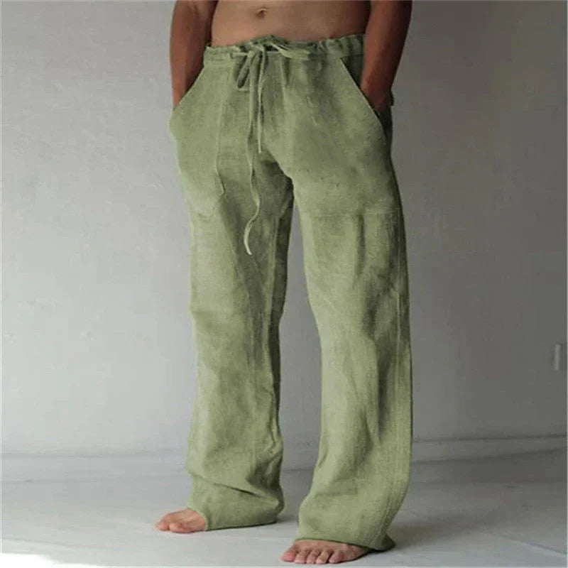 Ivyshape | Men's Baggy Linen Pants