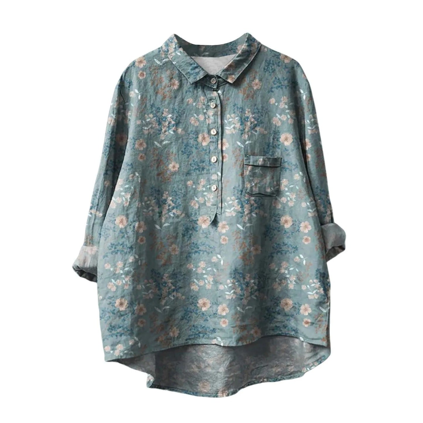 Vibrant Floral Print Blouse for Women (Small)