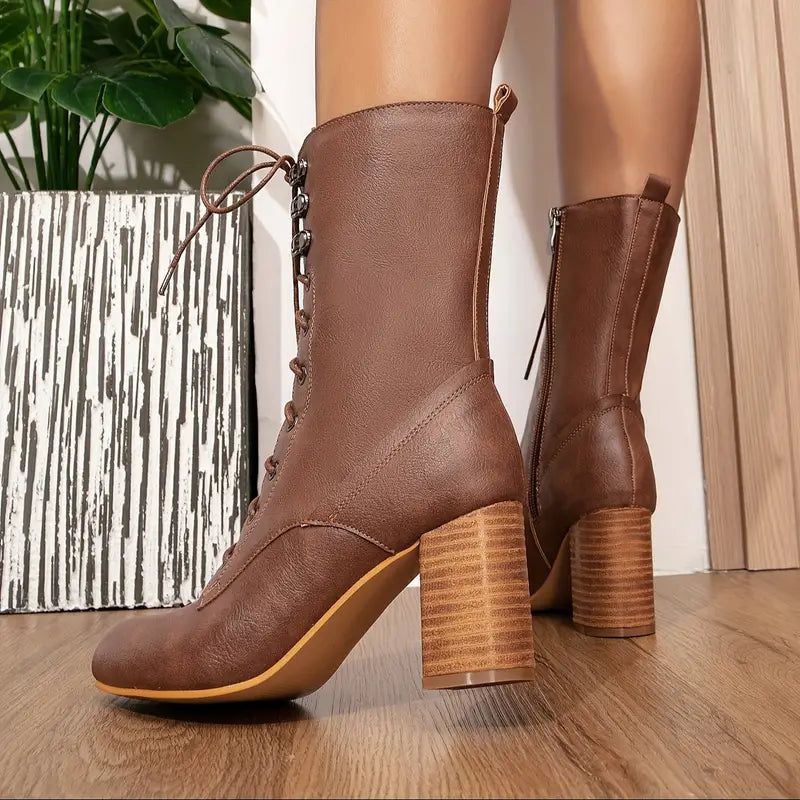 Ivyshape | Stylish Vintage-Inspired Women's Ankle Boots