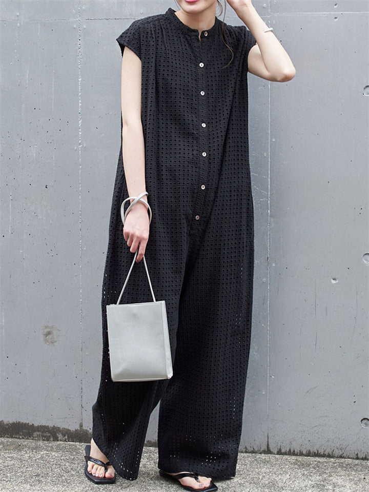 Cozy Relaxed Eyelet Jumpsuits