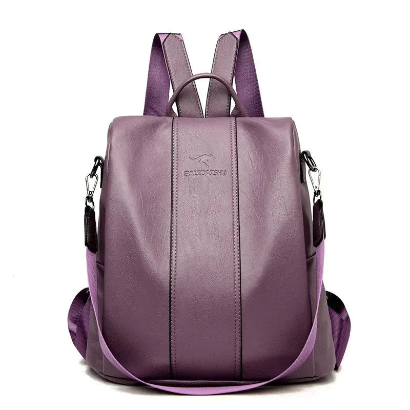 Ivyshape | Women's Leather Backpack with Thick and Durable PU Leather, Soft Carrying Straps, Multiple Zipper Pockets