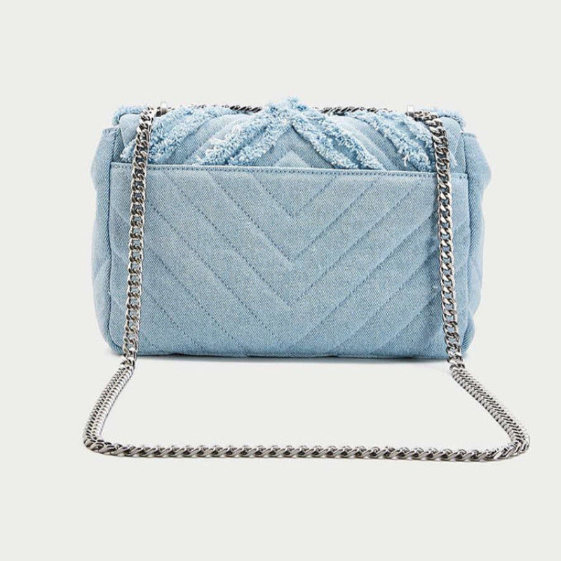 Ivyshape | Stylish Light Blue Denim Shoulder Bag for Women