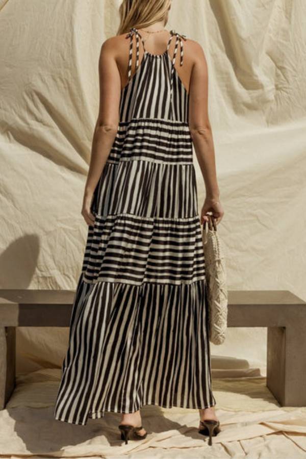 Ivyshape | Stripe Maxi Tiered Dress