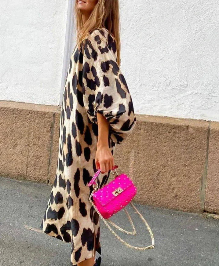 Woman Leopard Prints Maxi Dress