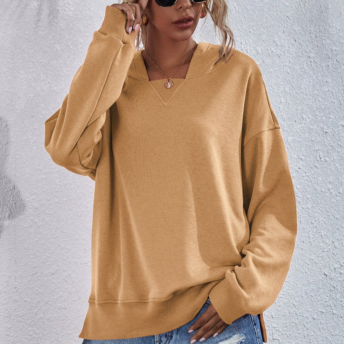 Ivyshape | Relaxed Fit Oversized Autumn Sweater for Women