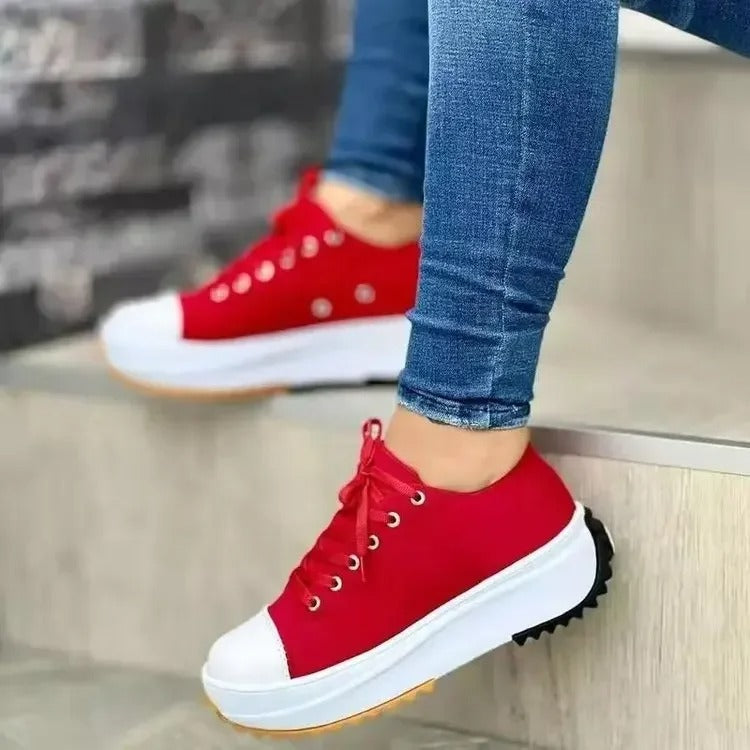 Trendy Platform Lace-Up Sneakers for Women