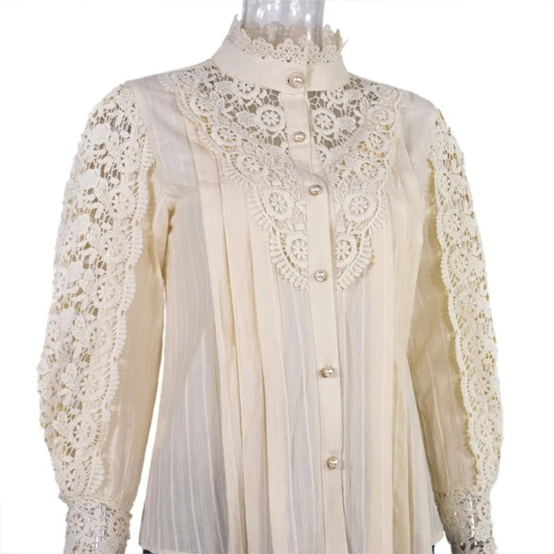 Sexy Long-Sleeve Lace Blouse for Women