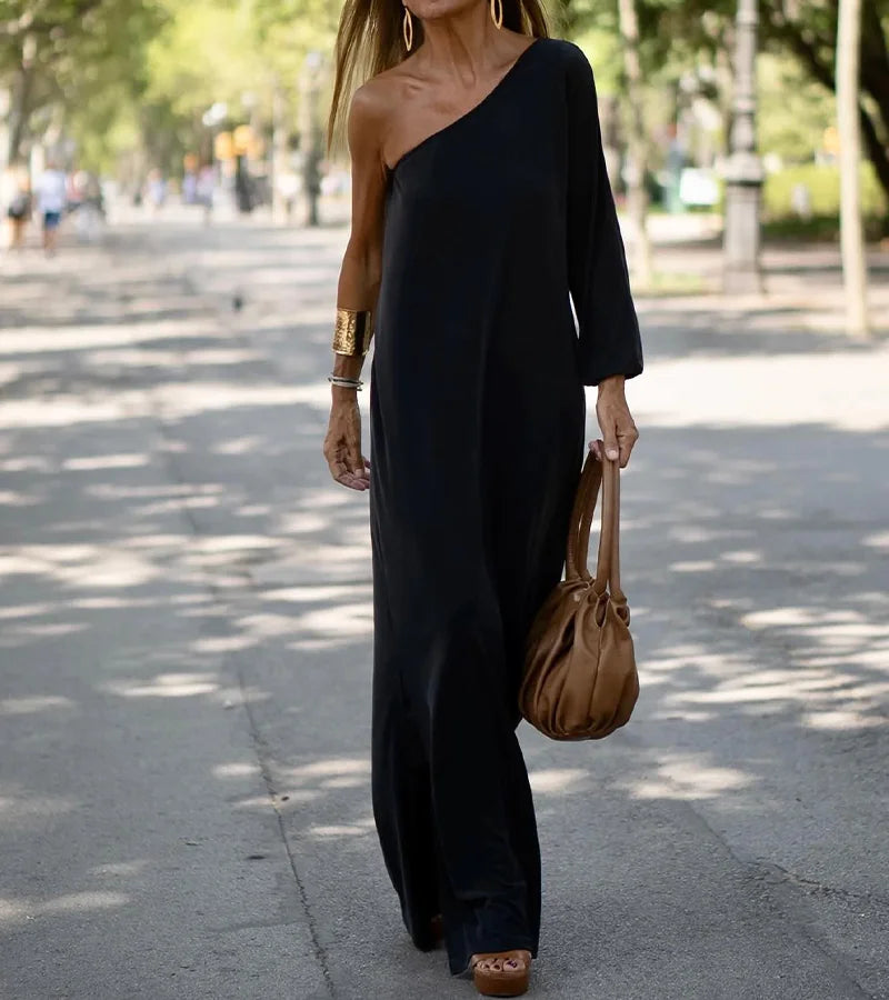 Ivyshape | Fluid Off Shoulder Maxi Dress