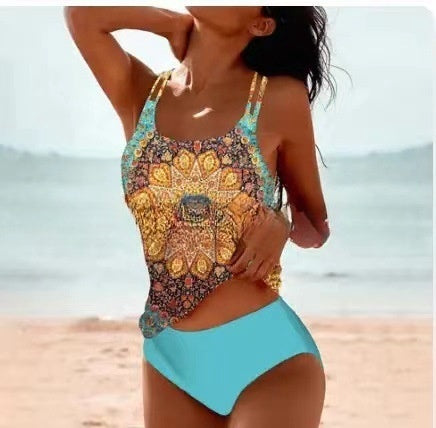 Ivyshape | Stylish Printed Tankini Swimsuit