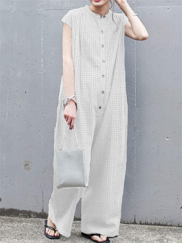 Cozy Relaxed Eyelet Jumpsuits