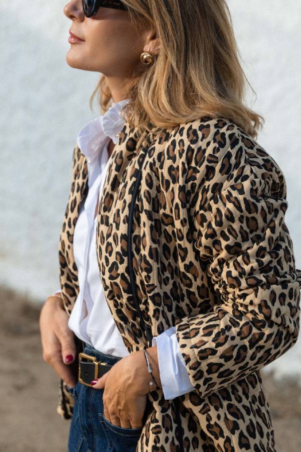 Ivyshape | Leopard-Print Jacket