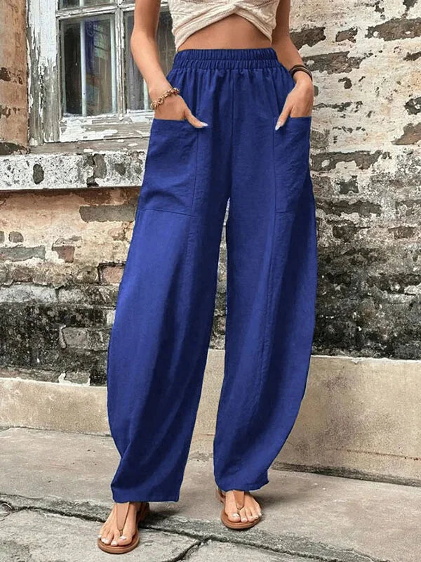 Ivyshape | Wide and Loose Pants with High Elastic Waistband