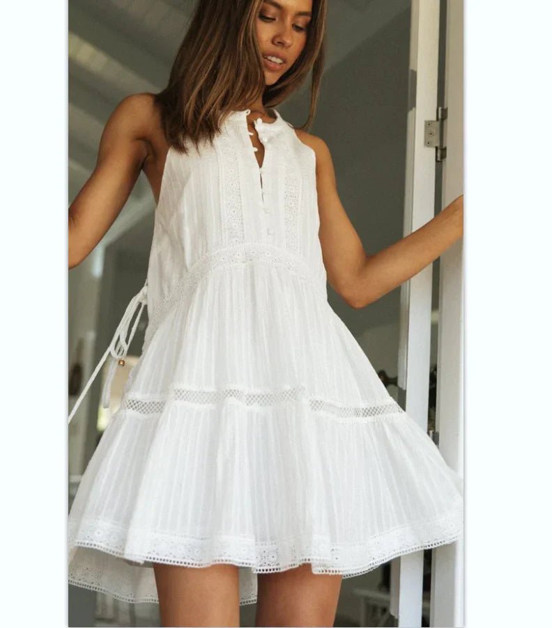 Front Buttons Mini Dress