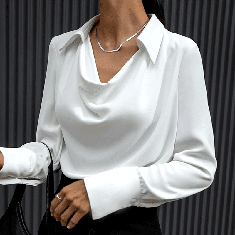 Ivyshape | Stylish V Neck Top with Long Sleeves for Women