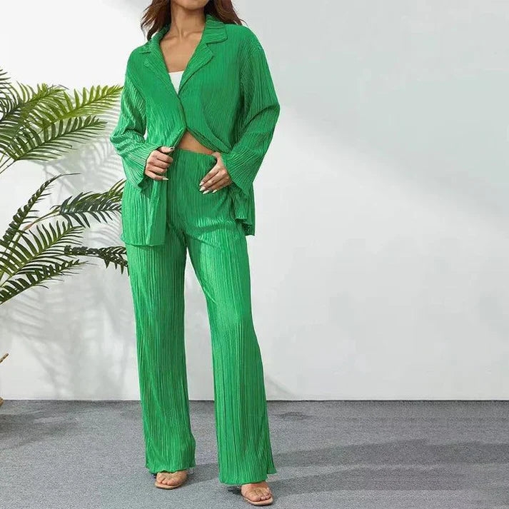 Ivyshape | Pleated Two-Piece Set for Women