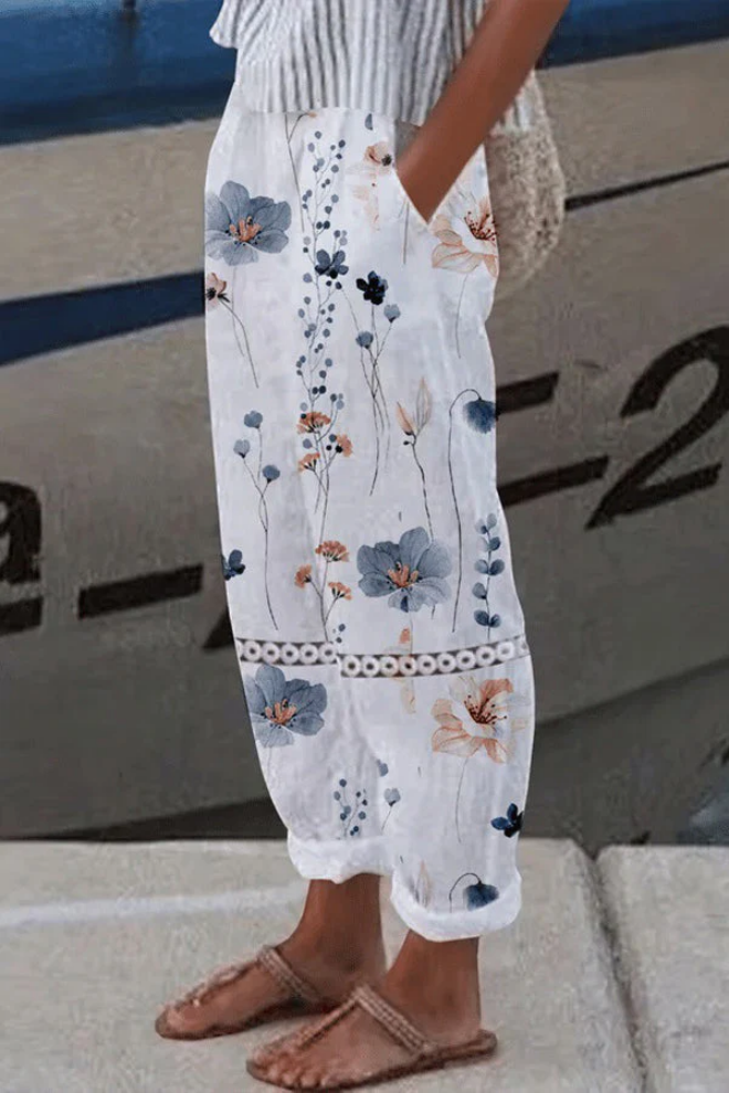 Ivyshape | Casual Unique Printed Button Pocket Pants