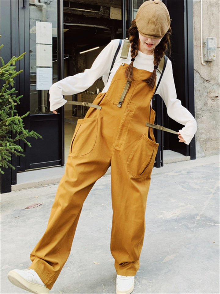 Female Korean Style Casual Popular Cargo Jumpsuits