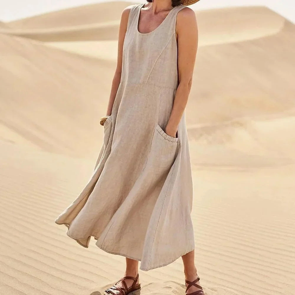 Ivyshape | Linen dress for spring