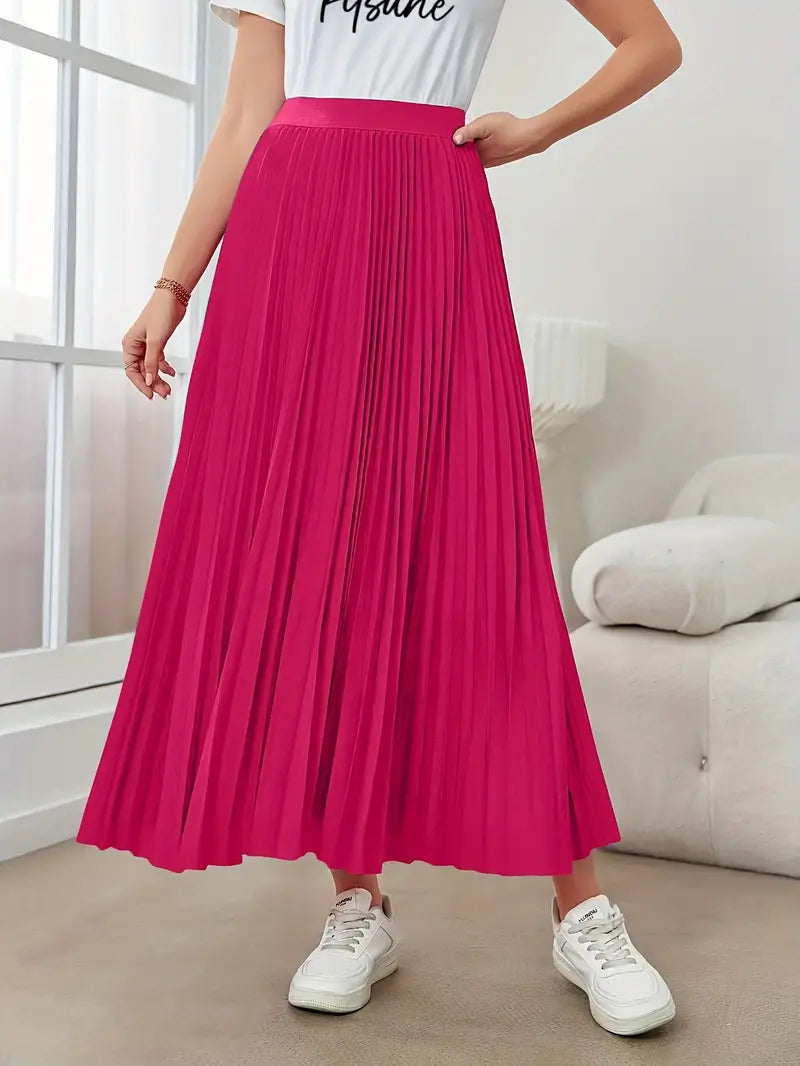 Ivyshape | Women's Stylish Pleated Skirt Long