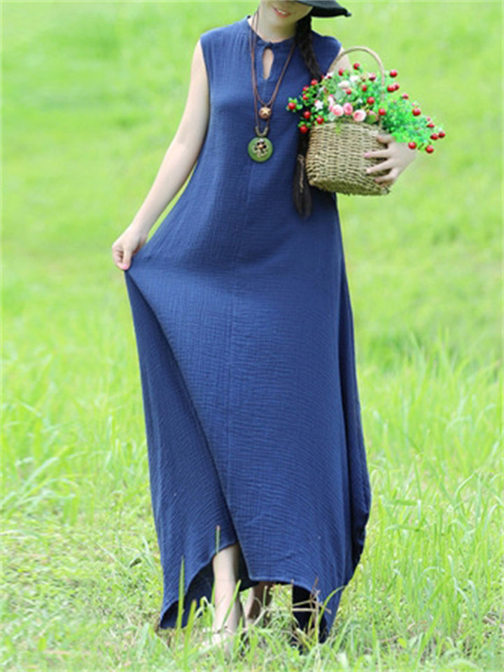 Holiday Picnic Simple Plain Dress for Women