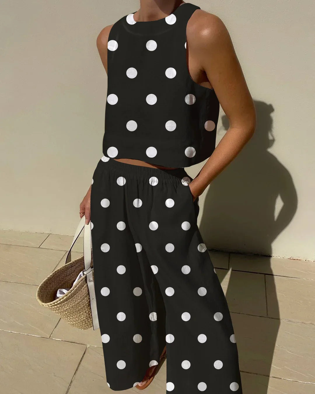 Polka Dots Prints Two-pieces Set