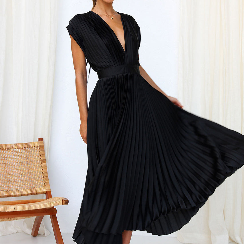 Ivyshape | Women's Chic Pleated Dress Bold