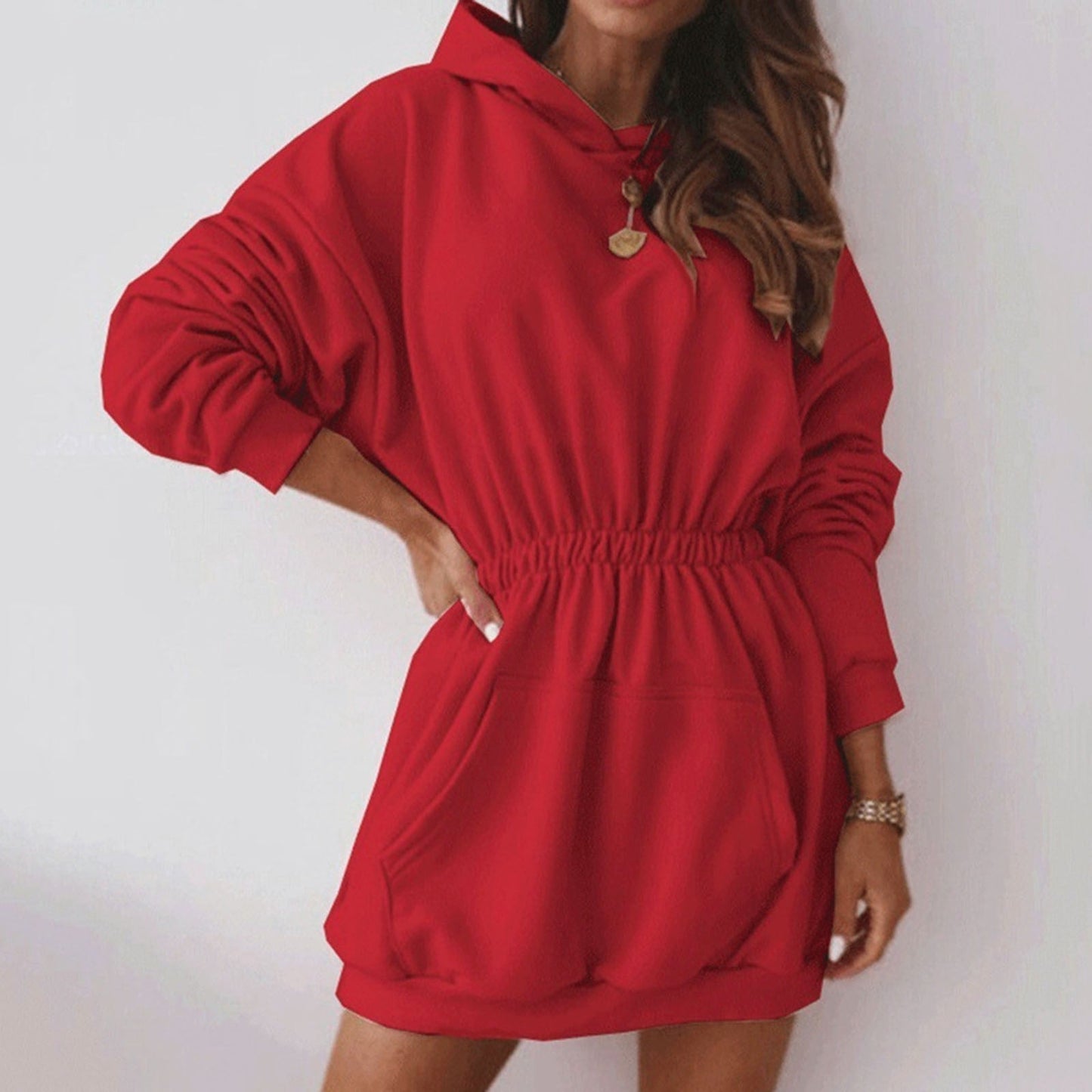 Ivyshape | Oversized Hoodie Dress