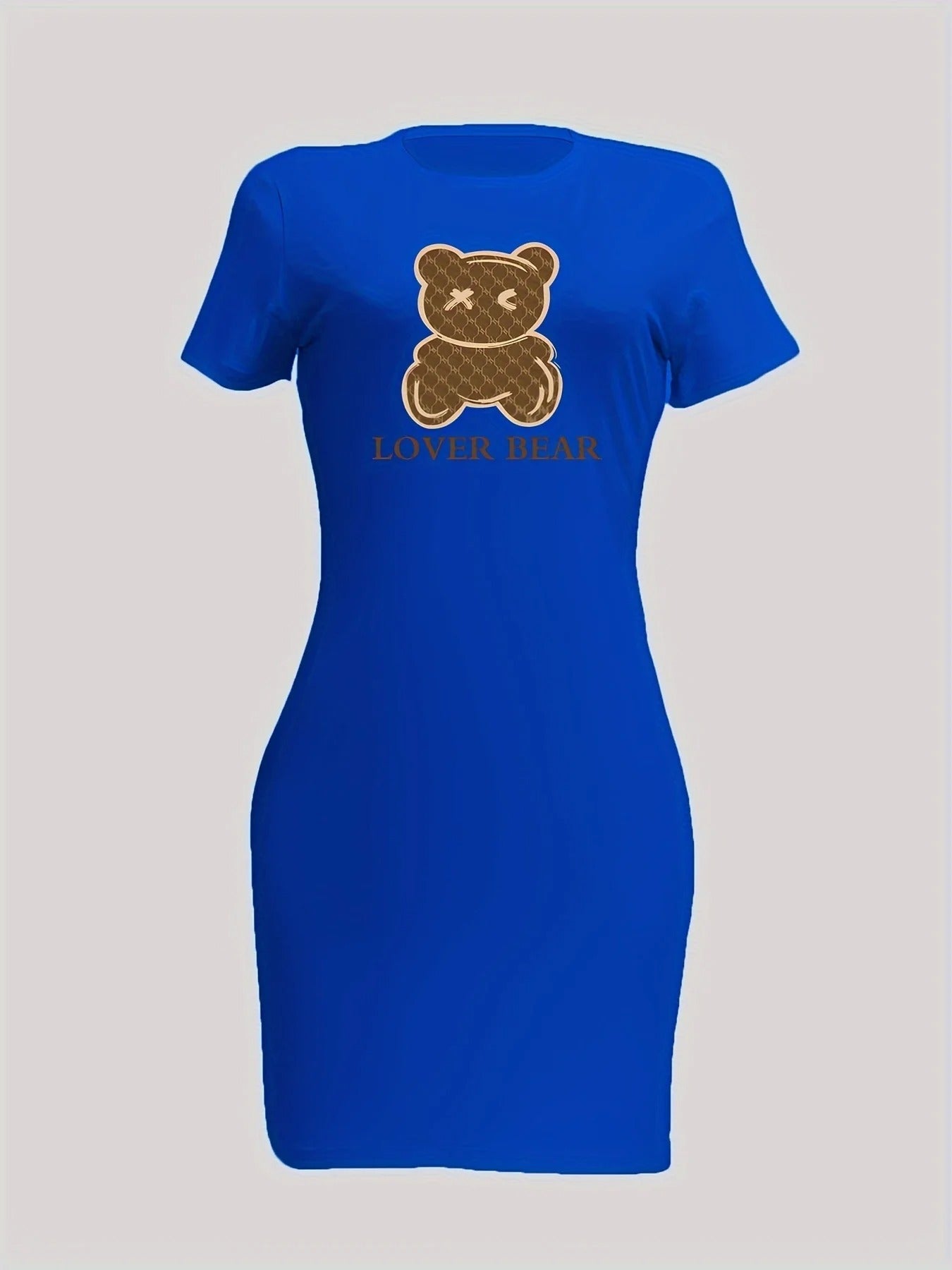 Playful Bear Print Bodycon Dress for Women