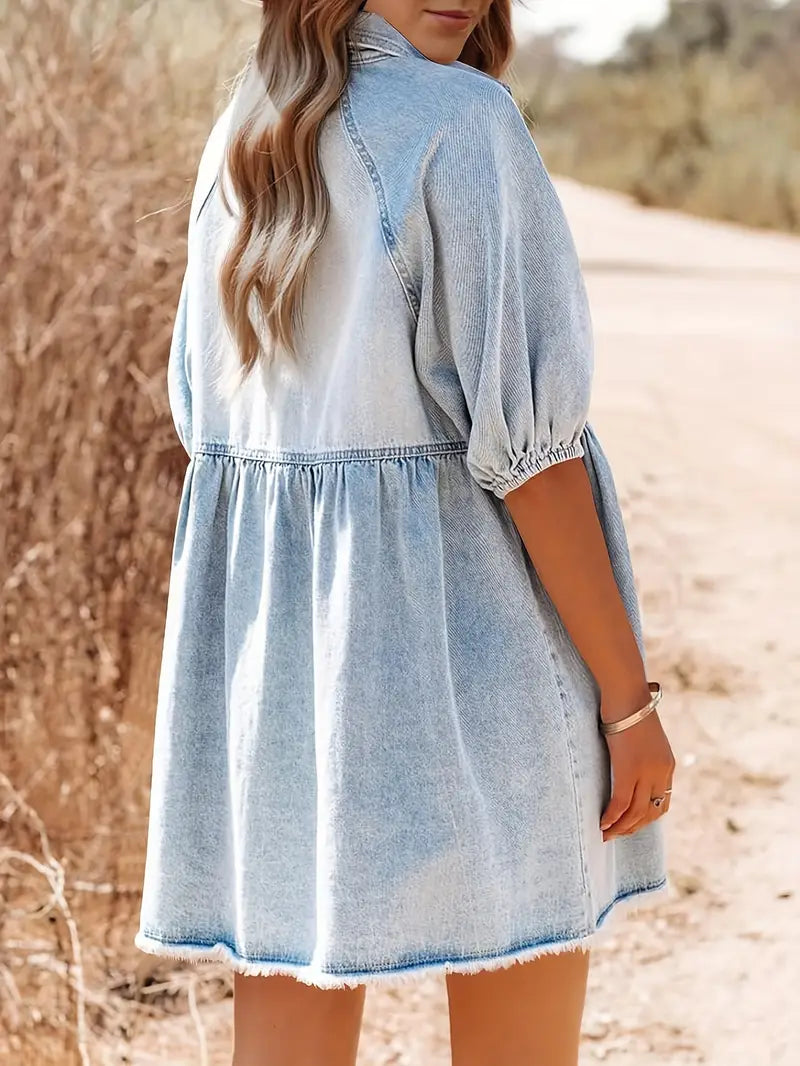 Ivyshape | Minidress Made of Cotton Denim