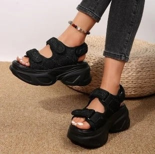 Shiny Wedge Sandals for Women