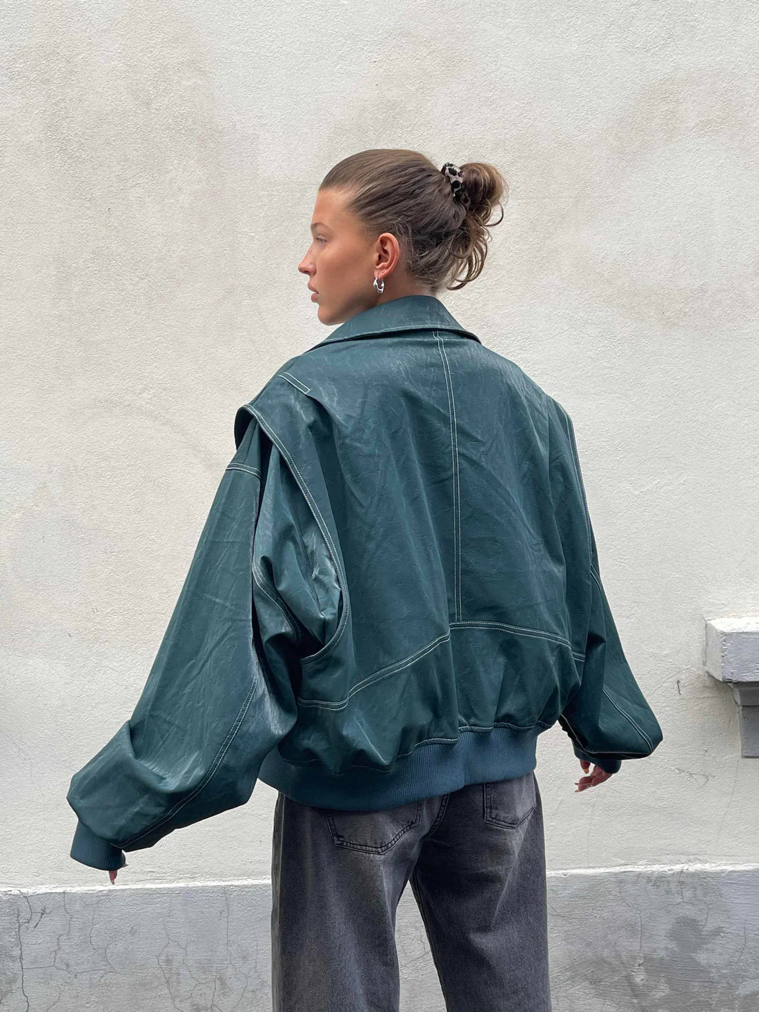 Ivyshape | Oversized Contrast Jacket