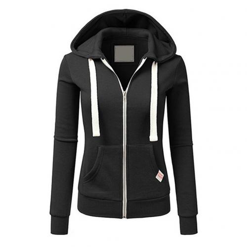 Ivyshape | Wool Zip-Up Hoodie Jacket for Women