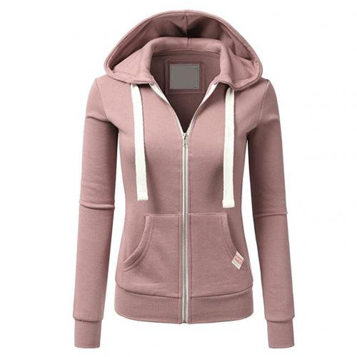 Ivyshape | Wool Zip-Up Hoodie Jacket for Women