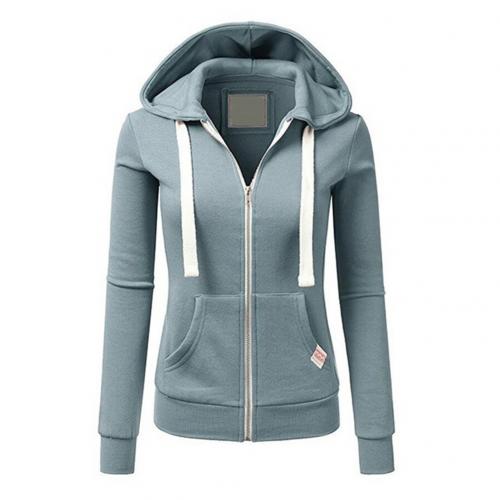 Ivyshape | Wool Zip-Up Hoodie Jacket for Women