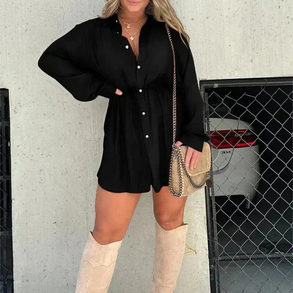 Long Sleeve Romper Dress - Casual - Lightweight - Ideal for Spring and Summer