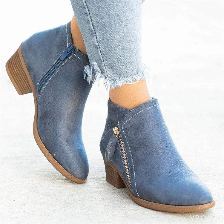 Ivyshape | Women's Ankle Boots with Zipper