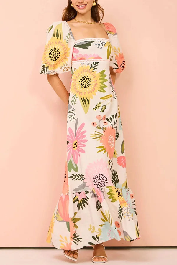 Ivyshape | Stylish Vibrant Floral Maxi Dress