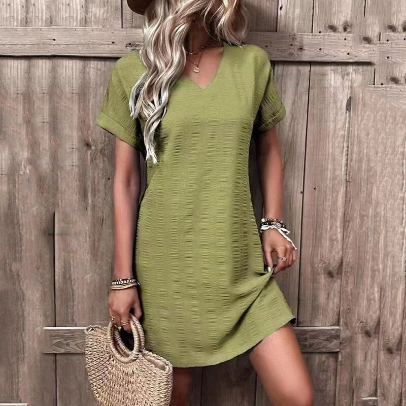 Summer V-Neck Mini Dress | Perfect for Casual Days