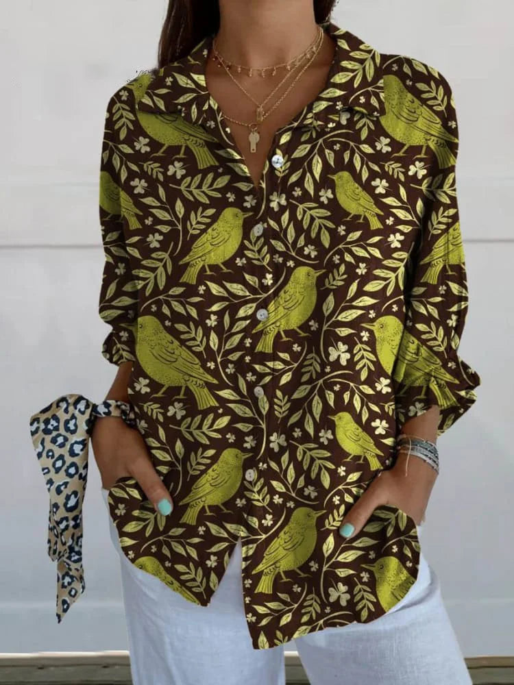 Ivyshape | Stylish Leopard Print Long Shirt for Women