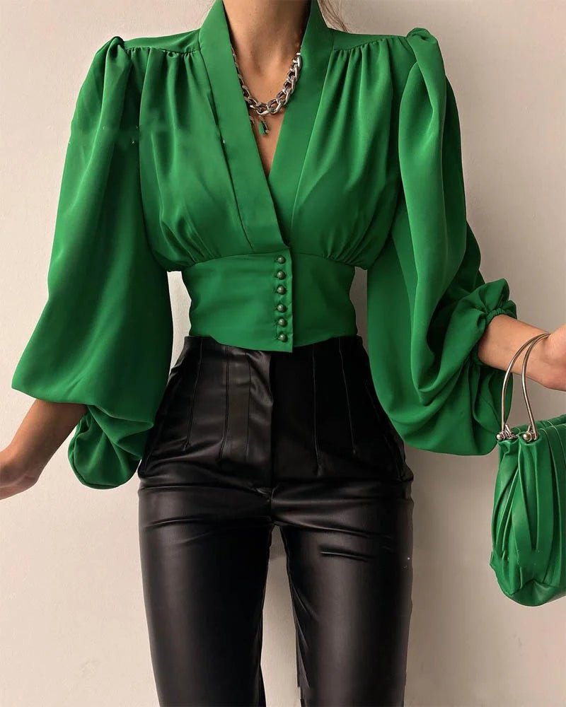 Elegant Lantern Sleeve Blouse for Women