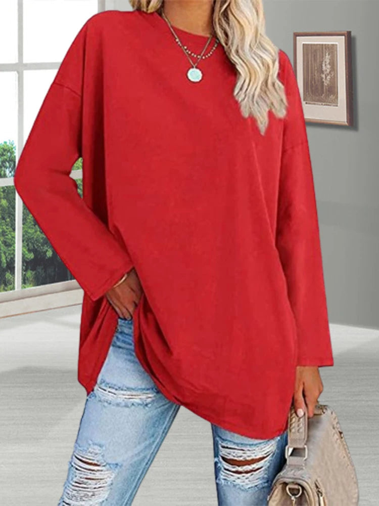 Casual Solid Color Pullover for Women