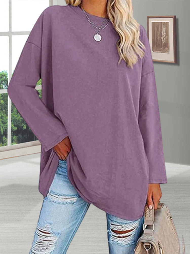 Casual Solid Color Pullover for Women