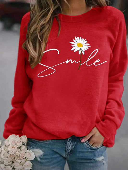 Ivyshape | Round Collar Jumper with Smile Print for Women