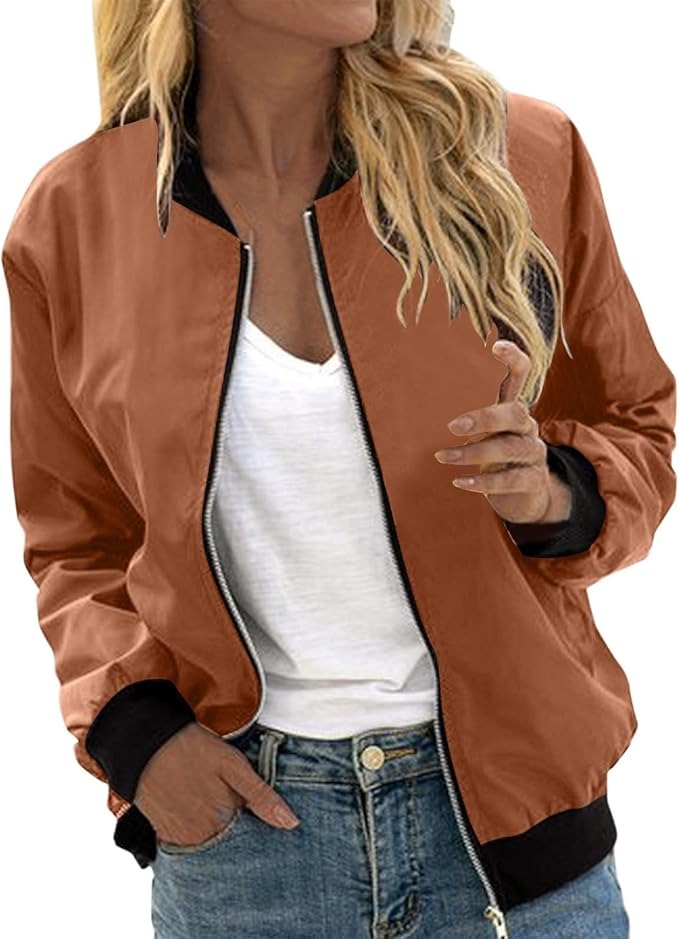 Ivyshape | Bomber jacket with floral pattern for women