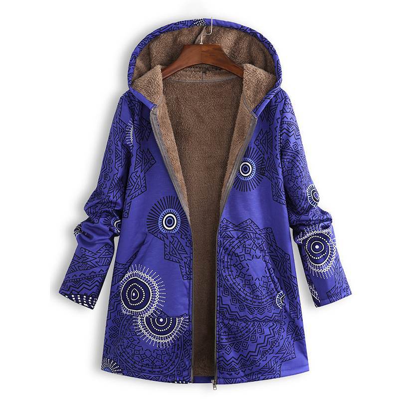 Ivyshape | Winter Coat with Vintage Pattern for Women