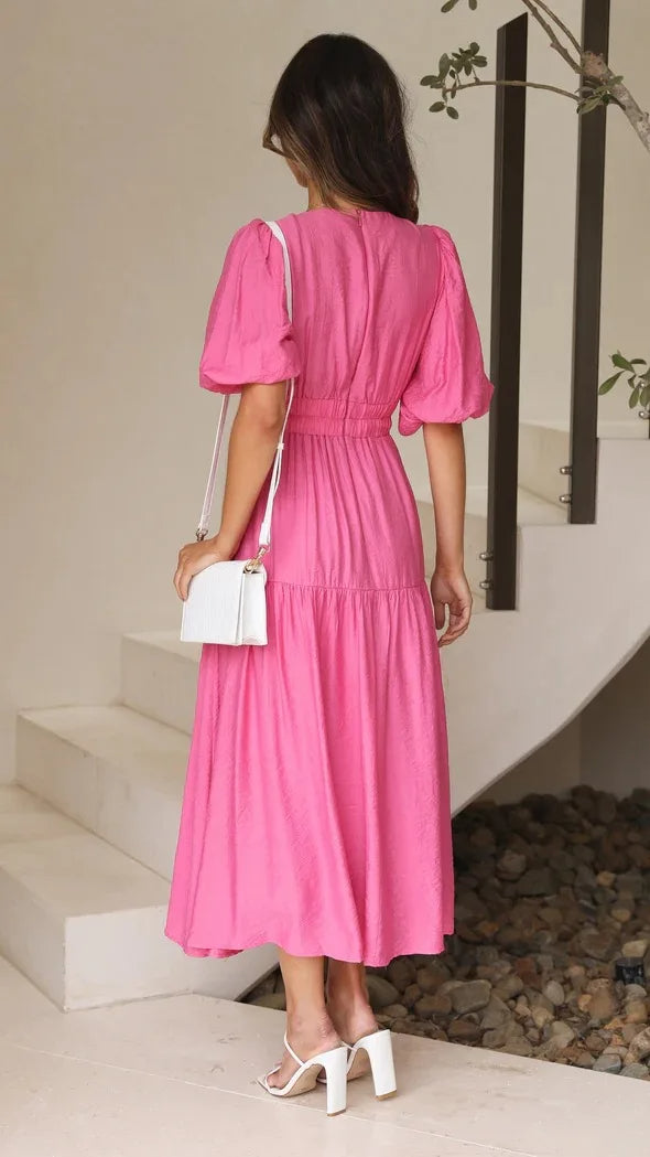 Ivyshape | Puff Sleeve Maxi Dress