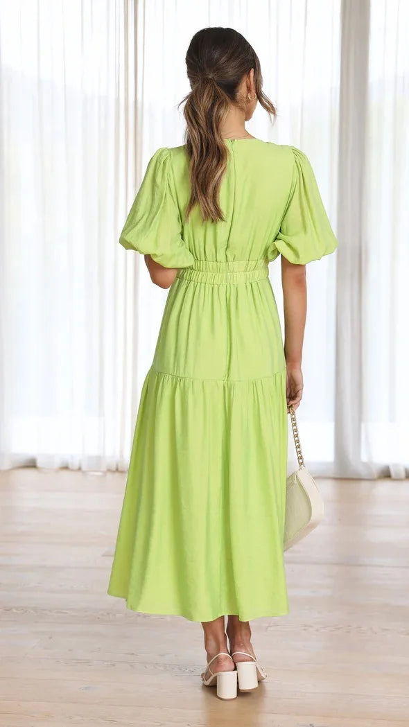 Ivyshape | Puff Sleeve Maxi Dress