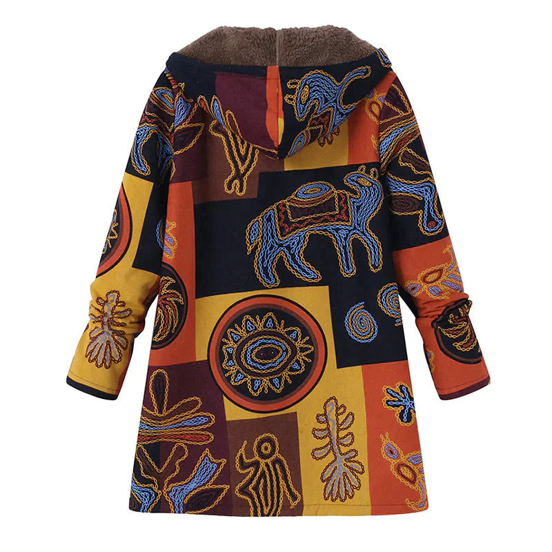 Ivyshape | Winter Coat with Vintage Pattern for Women