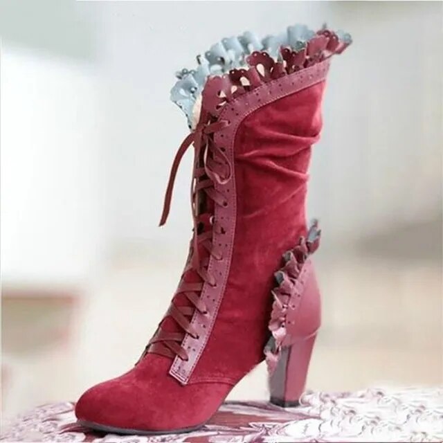 Ivyshape | Women's High Heels Boots Waterproof