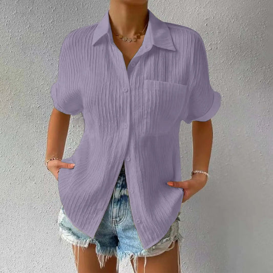 Minimalist Buttoned Blouse for Women